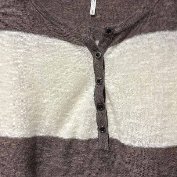 FREE PEOPLE FP Beach Brown and Cream Striped Women's Top Size Small - Picture 9 of 14